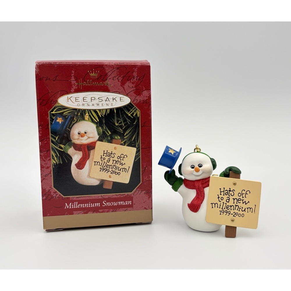 Hallmark Keepsake Ornament Millennium Snowman 1999-2000 New Millennium Vintage
